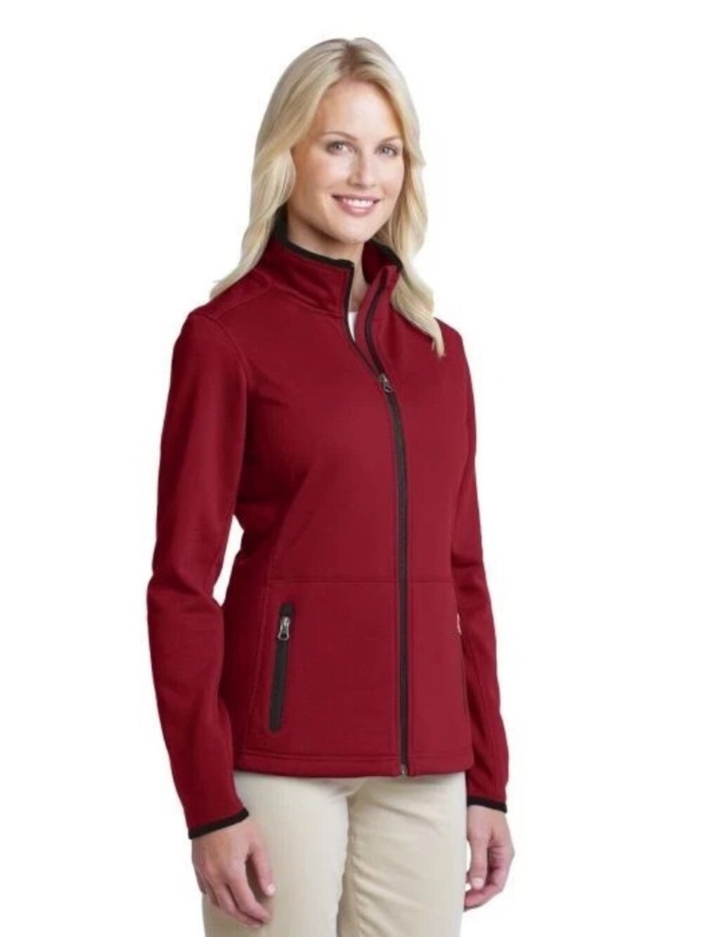 Port Authority® L222 Ladies Pique Fleece Jacket SIZE 4XLARGE GARNET RED